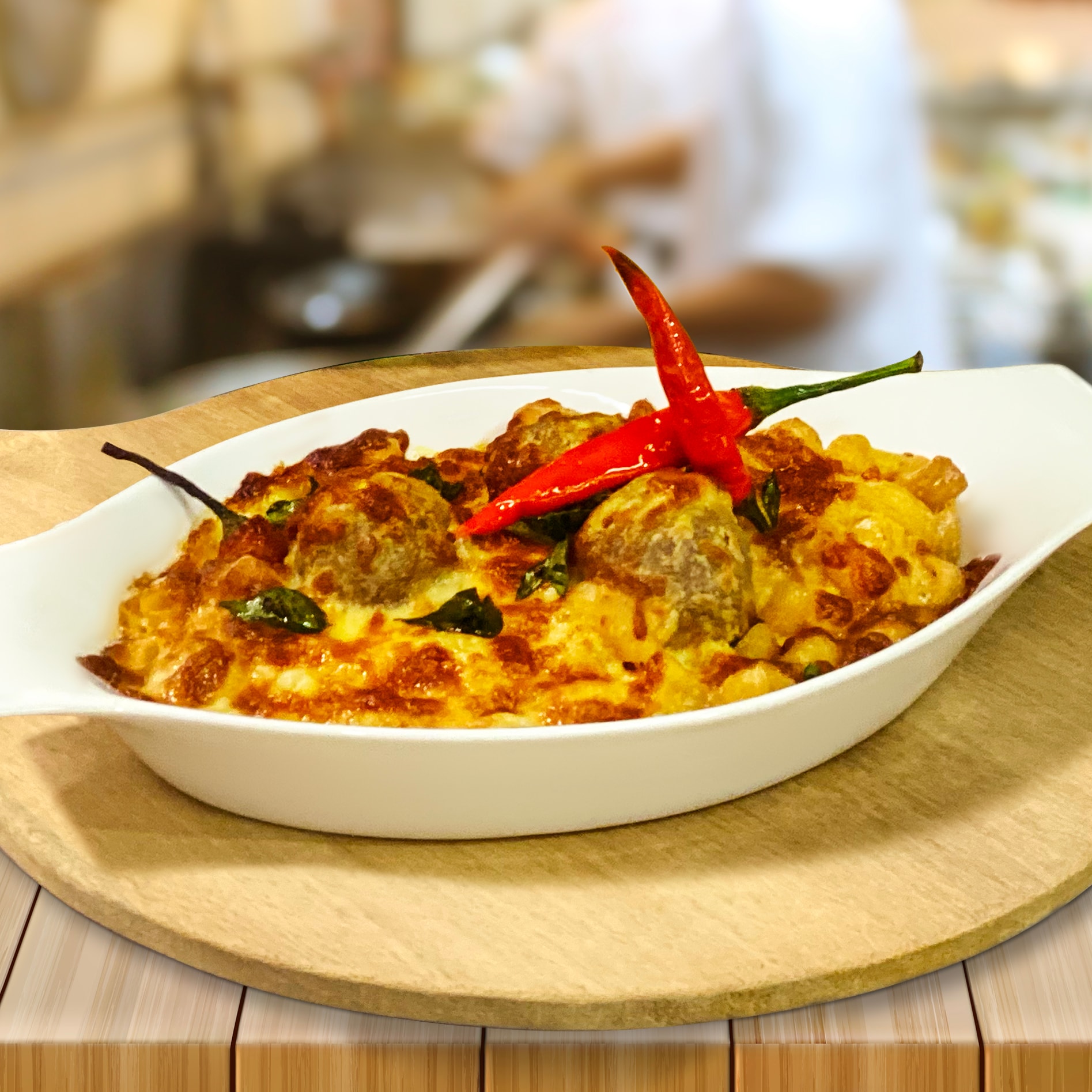 Salted Egg Meatball Macaroni